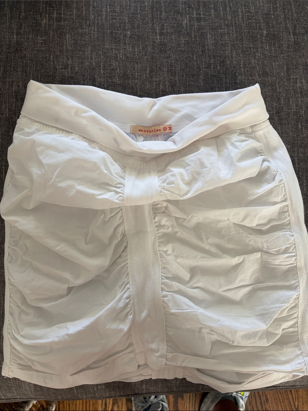 Wearables White Ruched Skirt